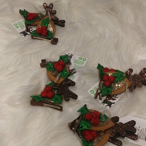 Claire's Christmas Reindeer Ear Barrette Clips - Picture 2 of 3